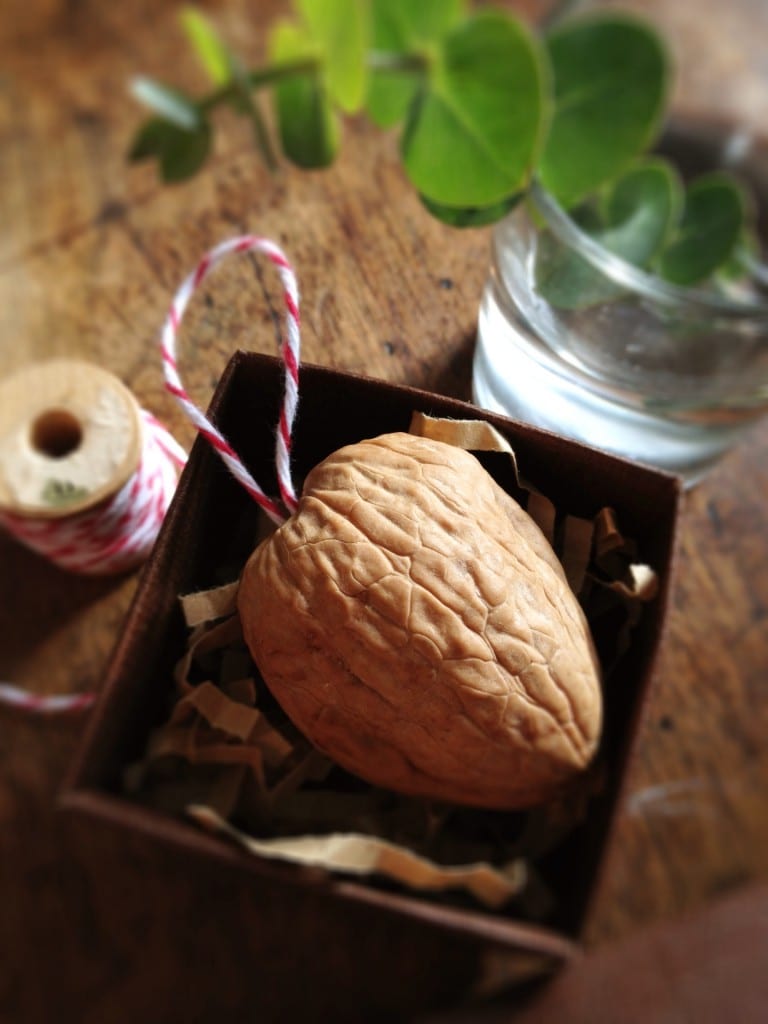 Walnut Ornament with Hidden Wish for the New Year