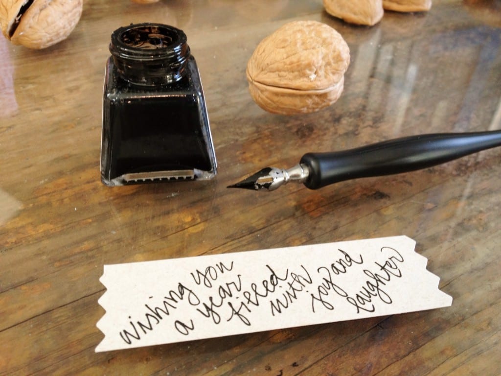 Walnut Ornament - Handwritten wish for the new year