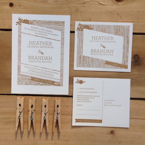 Woodgrain Wedding Invitation Set