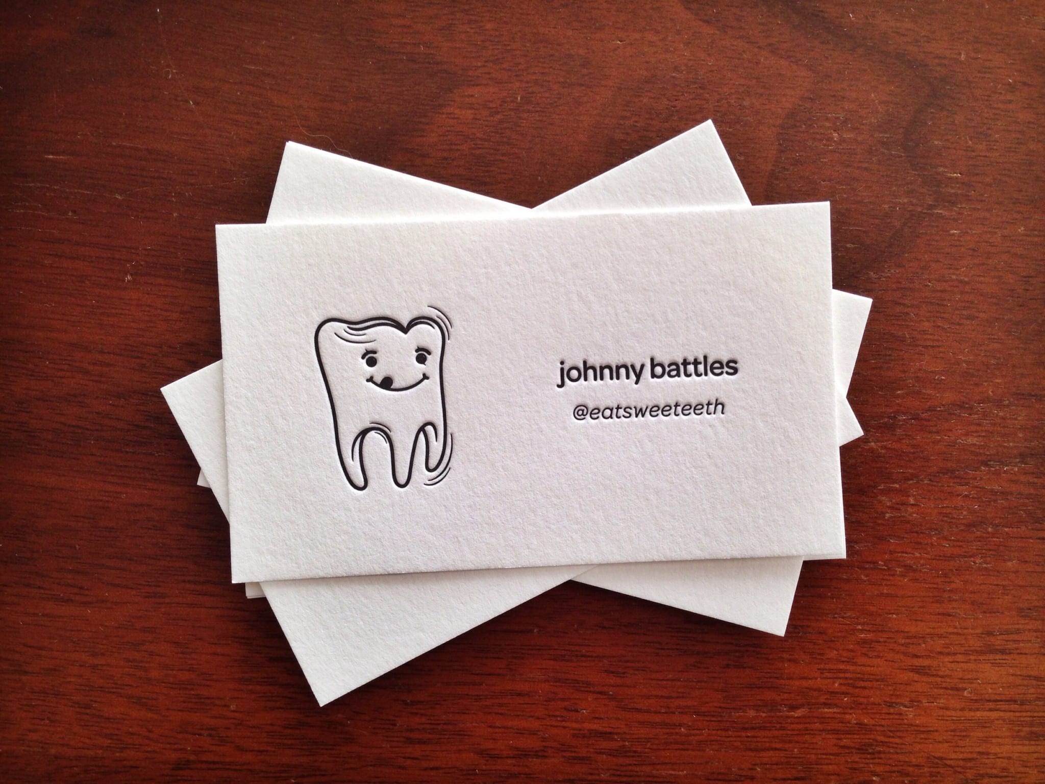 Sweeteeth Letterpress Business Cards | printed by INK MEETS PAPER
