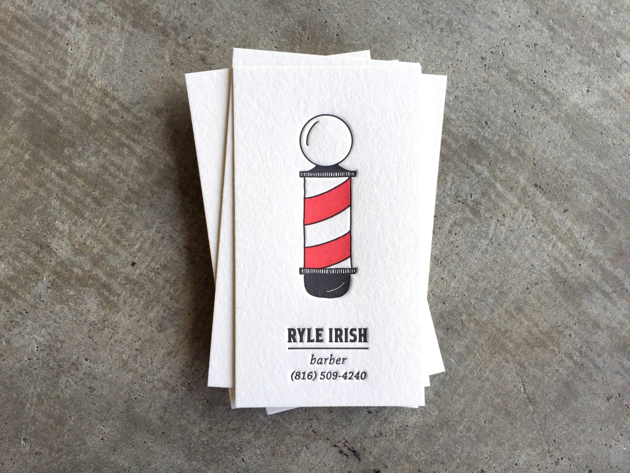 Business cards for a barber | design and printing by INK MEETS PAPER
