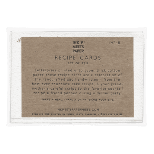 Heirloom Recipe Cards Back Packaging