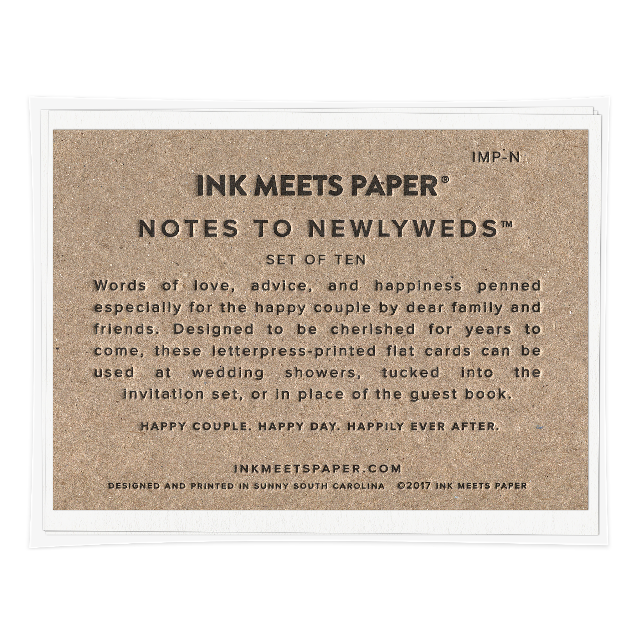 notes to newlyweds set packaging back view