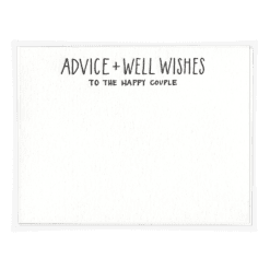 Advice & Well Wishes Wedding Advice Card