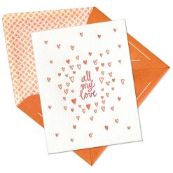 All My Love Letterpress Greeting Card with Envelope