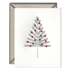 Aluminum Tree Letterpress Greeting Card with Envelope