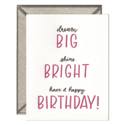 Big Bright Birthday Letterpress Greeting Card with Envelope