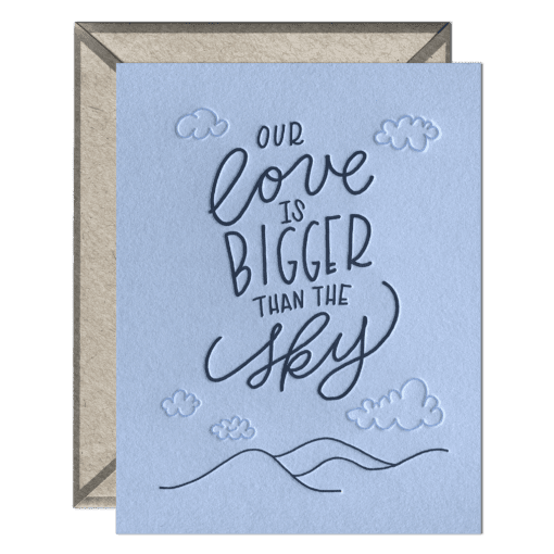 Bigger Than the Sky Letterpress Greeting Card with Envelope