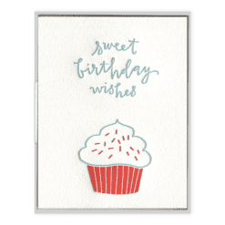 Birthday Cupcake Letterpress Greeting Card
