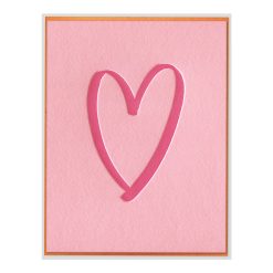 Brushed Heart Letterpress Greeting Card