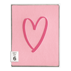 Brushed Heart Letterpress Greeting Card Boxed Set of Six