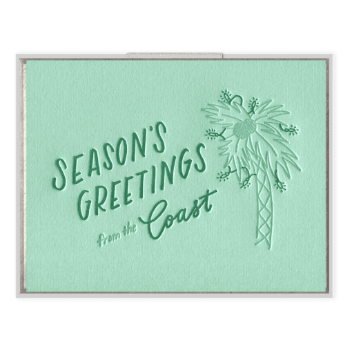 Coastal Season's Greetings Letterpress Greeting Card