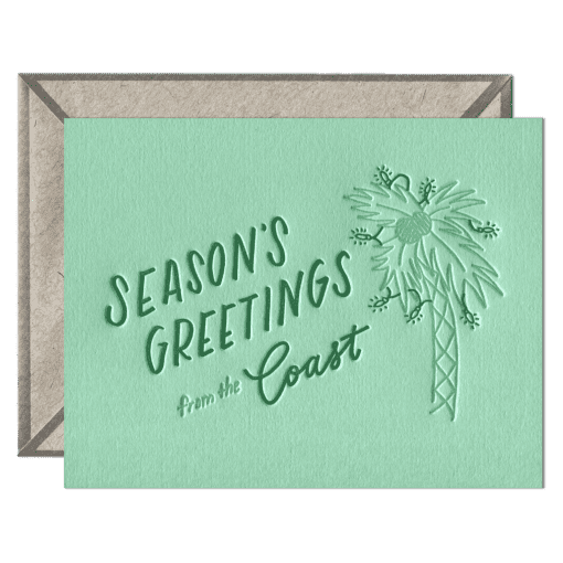 Coastal Season's Greetings Letterpress Greeting Card