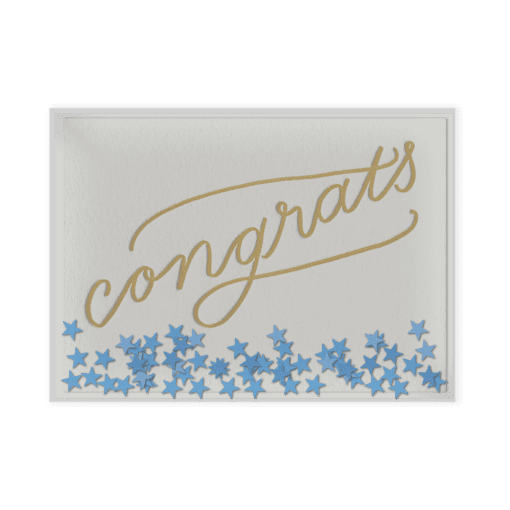 Confetti Congrats Letterpress Card Packaged