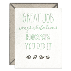 Congrats Graduate Letterpress Greeting Card with Envelope