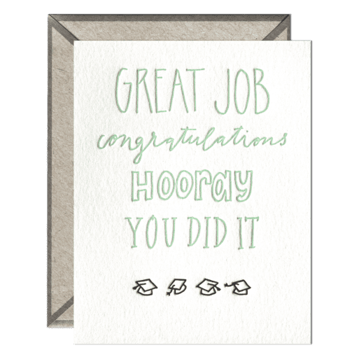 Congrats Graduate Letterpress Greeting Card with Envelope