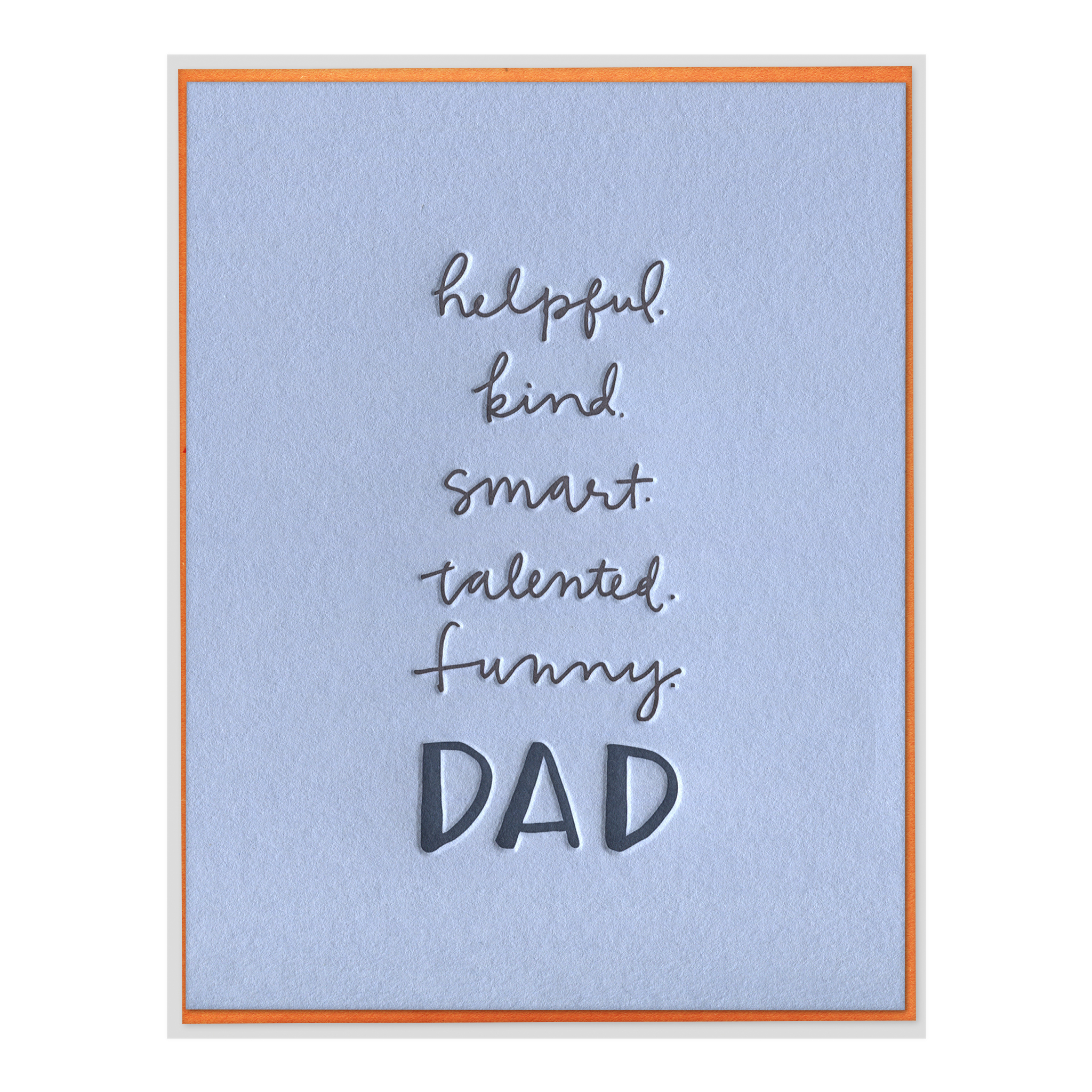 Dad Attributes Letterpress Greeting Card