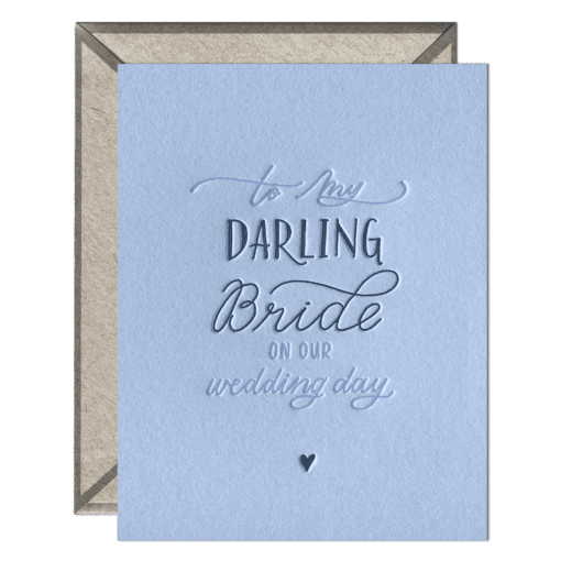 Darling Bride Letterpress Greeting Card with Envelope