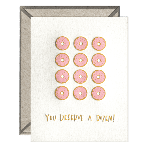 Donuts Letterpress Greeting Card with Envelope