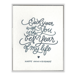 Each Year With You Letterpress Greeting Card