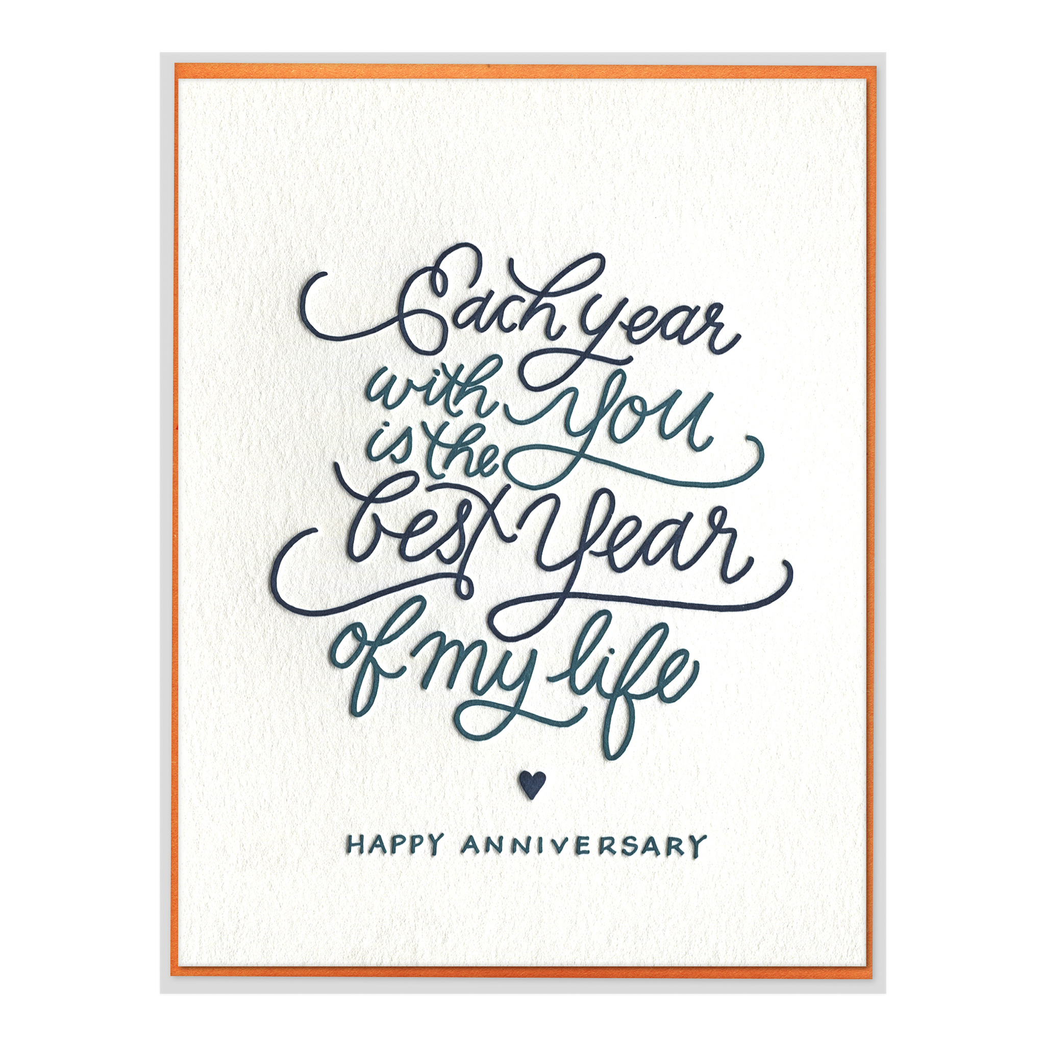 Each Year With You Letterpress Greeting Card