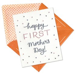 First Mother's Day Letterpress Greeting Card with Envelope