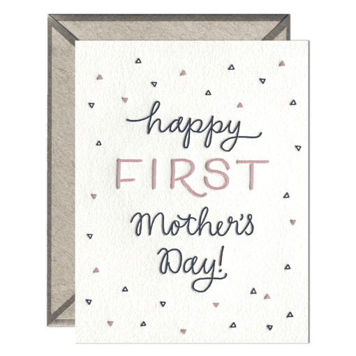First Mother's Day Letterpress Greeting Card with Envelope