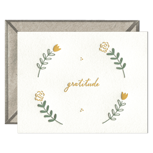 Floral Gratitude Letterpress Greeting Card