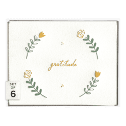 Floral Gratitude Letterpress Greeting Card Boxed Set