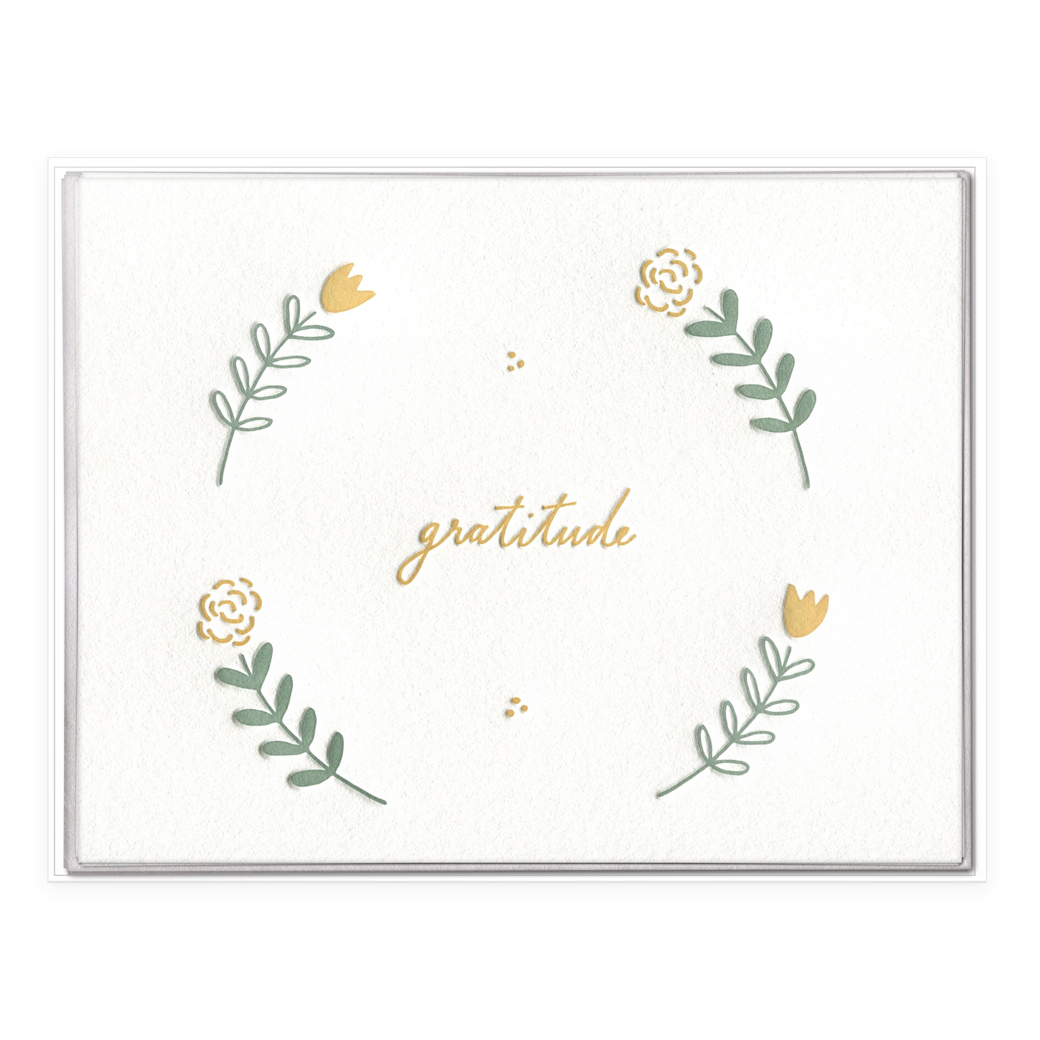Floral Gratitude Letterpress Greeting Card Boxed Set