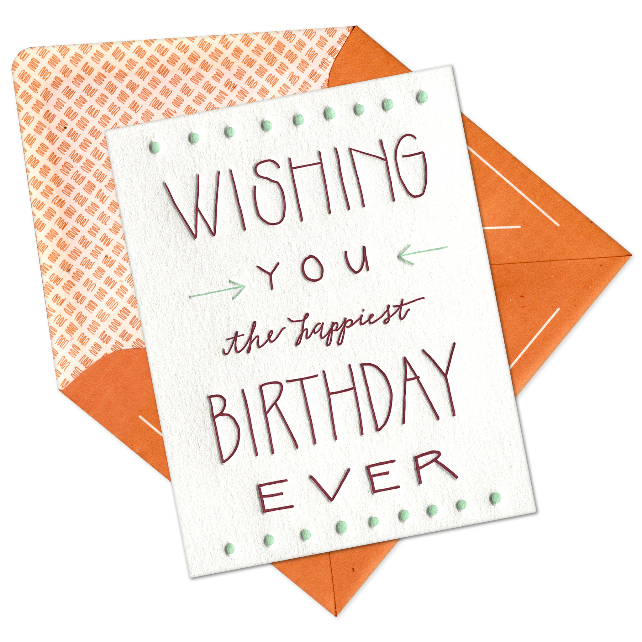 Happiest Birthday Ever Letterpress Greeting Card with Envelope