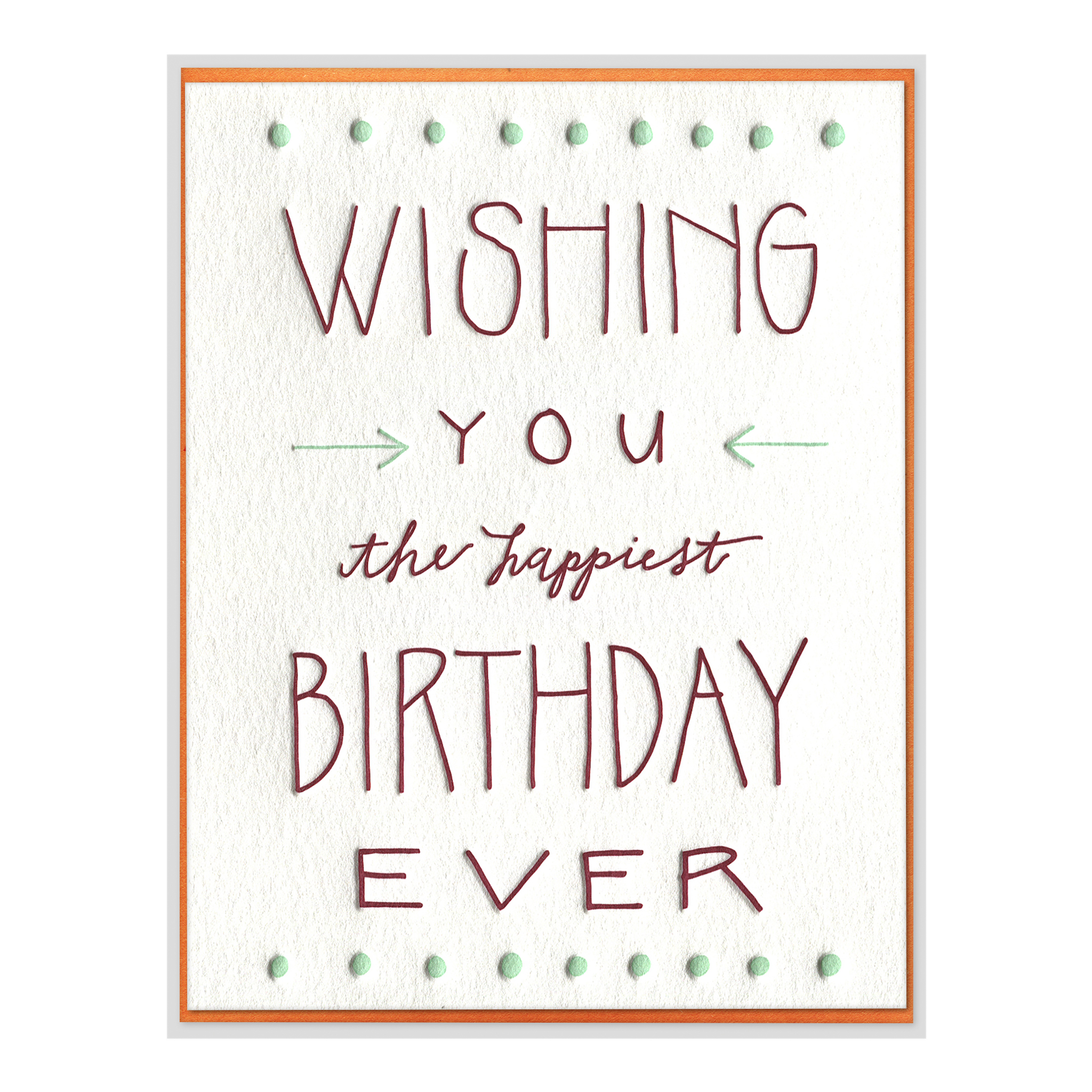 Happiest Birthday Ever Letterpress Greeting Card