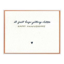 Happy Anniversary Letterpress Greeting Card