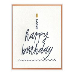 Happy Birthday Cake Letterpress Greeting Card