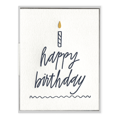 Happy Birthday Cake Letterpress Greeting Card