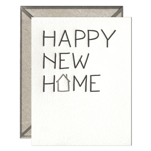 Happy New Home Letterpress Greeting Card with Envelope