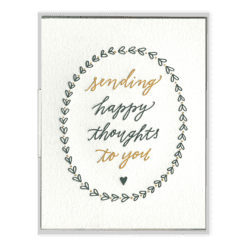 Happy Thoughts Letterpress Greeting Card