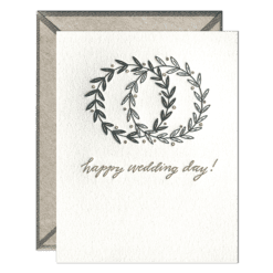 Happy Wedding Day Letterpress Greeting Card with Envelope
