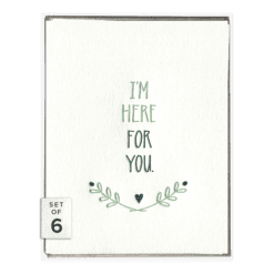 Here For You Letterpress Greeting Card Boxed Set of Six