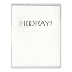 Hooray Rings Letterpress Greeting Card