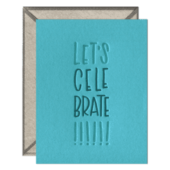 Let's Celebrate Letterpress Greeting Card with Envelope
