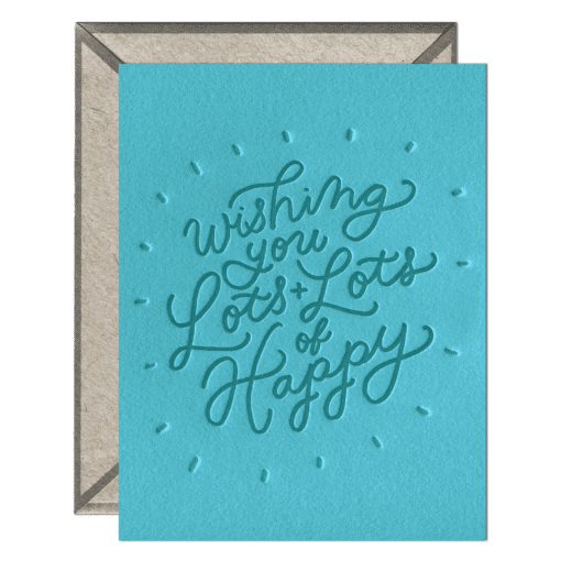 Lots + Lots of Happy Letterpress Greeting Card with Envelope
