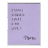 Mom Attributes Letterpress Greeting Card