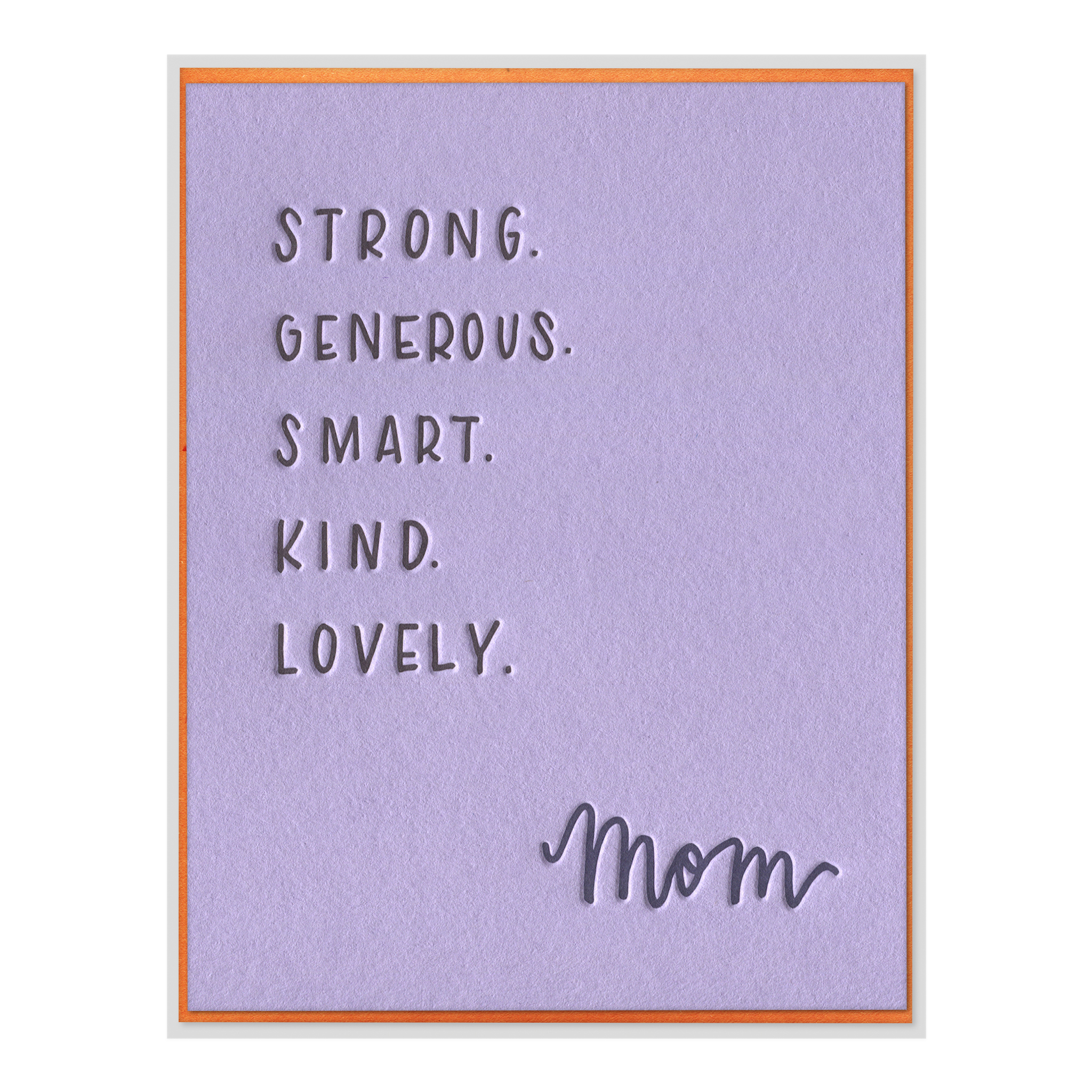 Mom Attributes Letterpress Greeting Card