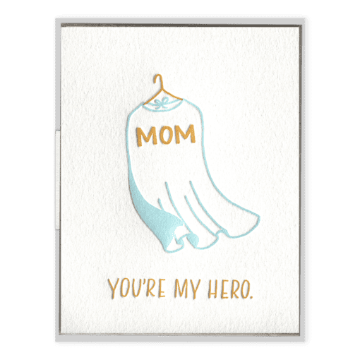 Mom, You're My Hero Letterpress Greeting Card