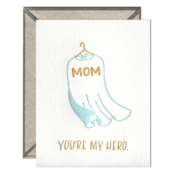 Mom, You're My Hero Letterpress Greeting Card with Envelope