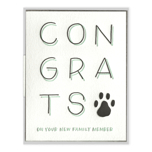 New Pet Congrats Letterpress Greeting Card