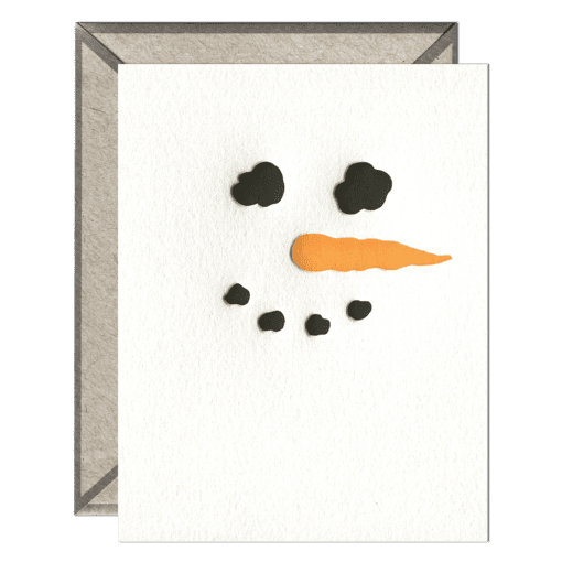 Snowman Letterpress Greeting Card with Envelope