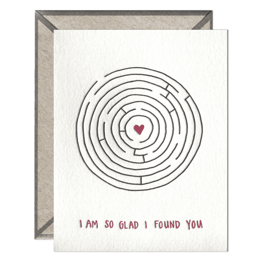 So Glad I Found You Letterpress Greeting Card with Envelope