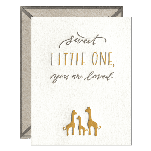 Sweet Little One Letterpress Greeting Card with Envelope